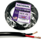 NATIONAL Wire & Cable – 16 AWG 2-Conductor Premium Copper Wire, 25 ft, Stranded | Made in USA, Heavy-Duty Flexible Jacket | LED, Lights, DIY Projects, Low Voltage Wiring, Indoor and Outdoor Use