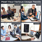 Laptop Screen Extender F3, Triple Portable Monitor 14-inch 360 Degrees Rotation with Stand, IPS FHD 1080P Workstation for Windows/Mac/Linux/Chrome Compatible with Notebook/Mini PC