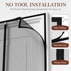 Yotache Magnetic Screen Door Fits Door Size 32 x 88, Screen Size 34" x 89" Reinforced Fiberglass Mesh for Back Door Black
