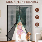 Yotache Magnetic Screen Door Fits Door Size 72 x 96, Screen Size 74" x 97" Strengthened French and Patio Door Screen Curtain Black