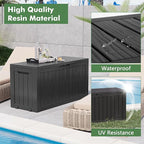 NUNU LAB Outdoor Storage Box, 80 Gallon Large Resin Sturdy Deck Box, Backyard Outside Storage Box Waterproof, Package Delivery Garden Hose Storage Bin Tool