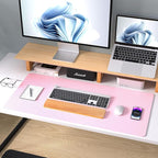 Aothia Leather Desk Pad Protector, Mouse Pad, Office Desk Mat, Non-Slip PU Leather Desk Blotter, Laptop Desk Pad, Waterproof Desk Writing Pad for Office and Home (23.6" x 13.7", Fairy Pink)