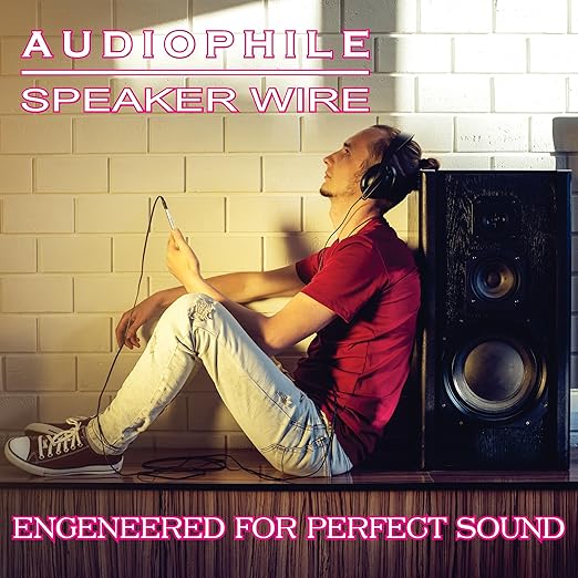 NATIONAL Wire&Cable - 16/4 Audiophile Speaker Wire (100 Feet) 16AWG Gauge - Made in USA - in Wall Audio Speaker Wire Cable/CL Rated/ETL Listed / 2 Conductors - OFC Oxygen-Free Copper, White 100ft