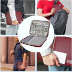 Electronics Organizer,Travel Cord Organizer Pouch, Portable Cable Organizer Bags, Waterproof Electronic Accessories Storage Case for Cables, Cords, Charger, Phone (Single Layer-Large-Winered)