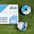Elite 16/4 Speaker Wire 100ft, UL Listed, CMR/CL3R, (Riser/In-Wall & Outdoor/In-Ground (Direct Burial)- 100% Oxygen Free Pure Bare Copper (OFC), 16AWG/4-Conductor, 100ft Bulk Cable (65 strands), White