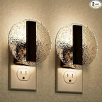 JandCase Night Light, LED Night Lights Plug into Wall, 3000K Warm White Nightlight with Dusk to Dawn Light Sensor, 0-100LM Adjustable Brightness, for Bathroom, Bedroom, Hallway, Stairs, 2 Pack