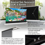 Elite Screens Kestrel Tab-Tension 2 CLR3, 121" 16:9, Ultra-Short Throw Ceiling Ambient Light Rejecting (CLR/ALR) Electric Floor-Rising Motorized Front Projector Screen, White Casing, FTE121XH3-CLR3