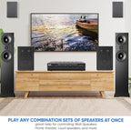 Pyle Home Premium New and Improved 6 Zone Channel Speaker Switch Selector Switch Box Hub Distribution Box for Multi-Channel High Powered Stereo Amplifier A,B,C,D Switches, 6 Pairs Of speakers - PSS6