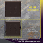 ENERLITES Toggle Light Switch Wall Plate, Gloss Finish, Midway Size 2-Gang 4.88" x 4.92", Unbreakable Polycarbonate Thermoplastic, UL Listed, 8812M-BR, Brown
