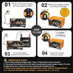 PZP 12V Manual Battery Charger Maintainer, 0 to 10A Arbitrarily Adjustable Car Battery Trickle Charger, Battery Desulfator with Repair, Winter Mode, Suitable for Lawn Mower, AGM, Deep Cycle Batteries