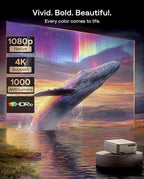 Aurzen EAZZE D1 MAX Upgraded Google TV Smart Projector 4K Supported, Ultra-Bright 1000 ANSI Lumens, MEMC Tech, Fully Automatics, 20W DoIby Audio, Home Theater Movie Projector with WiFi and Bluetooth