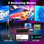 HDMI Switch 3 in 1 Out 4K@60Hz, 3Ports HDMI Switcher Splitter Selector with Remote, Support HDCP 2.2 HDR 10+ Dolby Vision/Atmos 18Gbps CEC for Apple TV Game PC PS4 5 Pro Xbox Roku