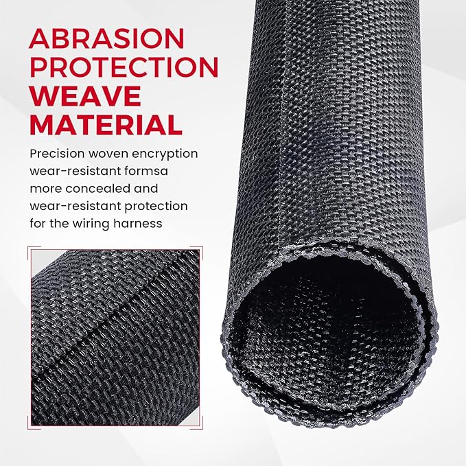 Automotive Wire Sheathing Split Wire Loom Braided Mesh Woven Cable Sleeve for Wires/Cable Cord Protector (1/2" - 48 Feet)