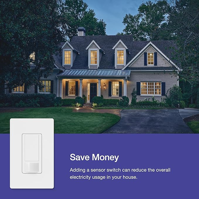 Lutron Maestro Motion Sensor Light Switch Indoor for Bathroom, Garage, Laundry Room, Any Bulbs, Occupancy Vacancy Sensor, Single-Pole, MS-OPS2H-2-WH, White (2 Pack)