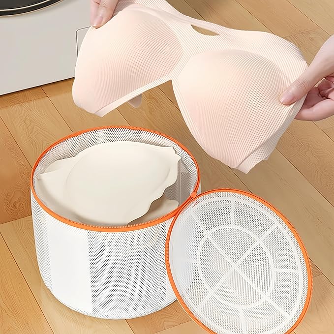 Bra Washing Bag with Anti-Deformation Structure and Fixed Hand-Wash Board,Bra Bag for Washing Machine,Laundry Bag for Delicates (Khaki)
