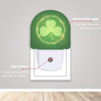 Axxitude St Patrick's Day Shamrock Night Lights Plug into Wall for Girls Boys Room,Night Light LED Lamp Dusk to Dawn Sensor Round Lamp for Bedroom Bathroom Hallway Home Wall Decor Nightlight