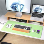 Aothia Leather Desk Pad Protector, Mouse Pad, Office Desk Mat, Non-Slip PU Leather Desk Blotter, Laptop Desk Pad, Waterproof Desk Writing Pad for Office and Home (36" x 17", Foam Green)