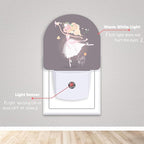 Axxitude Ballet Girl Flower Butterfly Night Lights Plug into Wall for Girls Boys Room,Night Light LED Lamp Dusk to Dawn Sensor Round Lamp for Bedroom Bathroom Hallway Home Wall Decor Nightlight