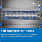 ICC 1U Ring Cable Manager Panel with Cover, Metal, 3" D-Rings, Horizontal Cable Management, Rackmount for 19” Network Racks, Black, Single Pack