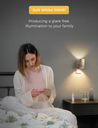 L LOHAS LED 4X Night Light Plug in, LOHAS Modern Night Light with Light Sensor, 0-100LM, Soft White 3000K, Dimmable Night Lights with White Shade for Hallway Bedroom Stairway