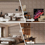 ARMURO 4 Packs Acoustic Wall Panels - Self-Adhesive 3D Wood Slat Wall Panel- Peel and Stick Sound Absorbing Panels for Noise Reducing - Feature Wall Decor for Home & Office
