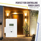 ENERLITES Programmable Digital Timer Switch for Lights, Fans, Motors, 7-Day 18 ON/OFF Timer Settings, Single Pole, Neutral Wire Required, UL Listed, HET01-C, White, 4 Pack