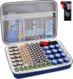 Battery Organizer Storage Holder, Batteries Storage Containers Box with Battery Tester Checker. Holds 150+ Batteries AA AAA 9V C D Lithium 3V LR44 CR2016 CR1632 CR2032 CR2025 (Not Includes Batteries）