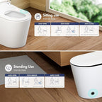 Eridanus Smart Toilet with Bidet Built in, One Piece Bidet Toilet for Bathrooms, Auto Open/Close with Digital Display, Foot Sensor Flush, Warm Water Wash & Dryer, Elongated Heated Seat, White & Black