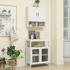 Wall Mounted Bathroom Storage Cabinet Medicine Cabinet with Adjustable Shelves & Towel Bar for Bathroom, Laundry Room, Bedroom, Enterway