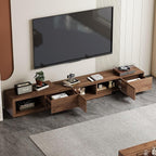 gaoyangjiaju Modern Walnut TV Console for 75+ Inch Screen – Extendable Wood Media Unit (78"-103") with Grille Doors and Drawers, Great for Living Rooms & Bedrooms