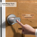 ThorBolt Keyless Entry Door Lock, Fingerprint Door Lock with Keypad Biometric Door Knob, Auto-Lock for Interior Doors Thickness up to 2-1/4", Bedroom, Home Office, Garage, 4xAA Alkaline, MD1 Silver