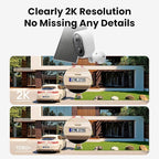 Solar Security Camera Outdoor Wireless, 2K Color Night Vision, Battery Powered PIR Motion Detection,2.4GHz WiFi Cameras for Home Surveillance, Light and Sound Alarm, 2-Way Audio