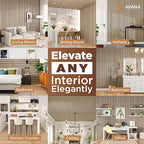 Avana Modern Acoustic Wood Wall Panels – 94.4 X 12.6 Inch White Oak Acoustic Panels 1 PC – Wall Panels For Interior Wall Decor for Homes, Offices, Studios – Sturdy And Durable Wood Panels For Wall