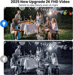 2025 Upgraded 2K Security Cameras Wireless Outdoor (2 Pack), Free Cloud Storage, Long Battery Life, AI Motion Detection, Spotlight & Siren, Waterproof, WiFi Surveillance Outdoor Camera with 2-Way Talk