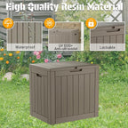 NUNU LAB 35 Gallon Outdoor Storage Box Waterproof, Outside Package Delivery Deck Boxes with Lockable Lid, Backyard Storage Bin For Garden Tools, Patio Cushions Accessories, Gray