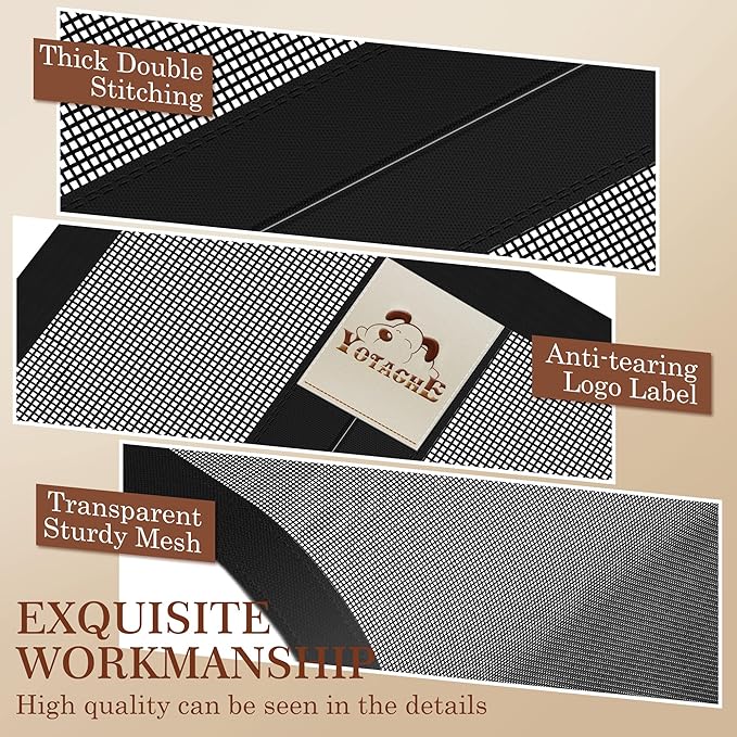 Yotache Reversible Left Right Side Opening Screen Doors with Magnets Fits Door Size 50 x 80, Magnetic Mesh for Front, Patio Sliding Door, Actual Screen Size 52" x 81" Black