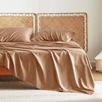 Bedsure Full Size Bed Sheets, Cooling Sheets, Rayon Derived from Bamboo, Breathable & Soft, Deep Pocket Up to 16 Inches, Hotel Luxury Silky Bedding for Hot Sleepers, Khaki