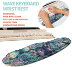 KUOSGM 2-in-1 Ergonomic Set, Wave Rise Keyboard Wrist Rest and Massage Bulge Slope Mouse Pad Wrist Support, Cushion Memory Foam Integrated to Relieve Wrist Pain, Galaxy Mandala