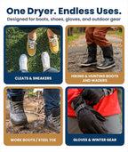 Upgraded Boot Dryer for Work Boots with Ozone Deodorizer - Fast Drying Compact Easy-to-Use Shoe Warmer Adjustable Tube Design - Fast Drying Shoes Dryers for Sneakers & Gloves, Ski Gears (2 Pair)