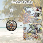 DASTOLL Stained Glass Window Hanging - Dragonfly Plant Suncatcher Ready to Hang Window Doors Home Decoration, Christmas, Mother's Day Birthday Gifts for Women, Men, and Mom 7.8x7.8 in