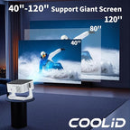 [Compatible with Netflix & Support 4K] 1080P HD Mini Projector Dual Band WiFi6 5G and BT 5.4 Auto Focus & Obstacle Avoidance Portable Outdoor Projector, 270° Adjustable Stand for Home Movie - White