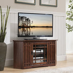 Leick Home 82285 Mission Corner TV Stand Made from Solid Wood, One Door and Adjustable Shelf, for 50" TVs, Mission Oak