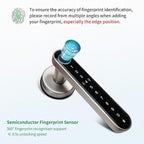 Smart Lock CATCHFACE Fingerprint Door Handle 5-1 Keyless Entry Door Lock,Smart Door Lock with Fingerprint/Code/Card/Key-Ideal for Front Door Hotel Office Office - Satin Nickel