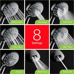Hotel Spa AquaCare As-Seen-On-TV High Pressure Handheld/Rain 50-mode 3-way Shower Head Combo with Adjustable Arm - Anti-clog Nozzles, Tub & Pet Power Wash, 6 ft. Hose, Rubbed Bronze Finish