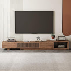 gaoyangjiaju Modern Walnut TV Console for 75+ Inch Screen – Extendable Wood Media Unit (78"-103") with Grille Doors and Drawers, Great for Living Rooms & Bedrooms
