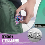 Valentines Day Gifts for Teens Boys Metal Fidget Spinner Toys for Adults Figette Bike Chain Roller Cool Gadgets ADHD Anxiety Stress Relief Items Figet Desk Offices EDC Men - Rainbow+Silver