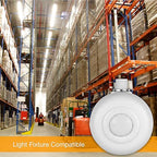 ENERLITES High Bay 360 Degree PIR Line Voltage Ceiling Occupancy Motion Sensor w/Daylight Harvesting Dimming, 1200-2800 sq. ft. Coverage, 120-277VAC, Commercial/Industrial, UL Listed, MPC-50HD, White