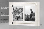 Americanflat Hinged 5x7 Double Picture Frame with 2 Photo Openings and Polished Glass - Distressed Wood Collage Picture Frames for Tabletop and Wall Display - Hampton Collection - Aspen White