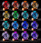 Conalisk 3D Earth Crystal Ball Lamp,3.15 inch K9 Crystal Ball Night Light with Wooden Base,Lifelike 3D LED Night Light,16 Colors Changing Light,Dimmable Remote Control,Desk lamp (D)