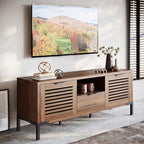 Bme Millie Solid Wood TV Stand for TVs up to 65 Inches, Modern Farmhouse TV Stand with Rustic Charm, TV Stands for Living Room, Chestnut